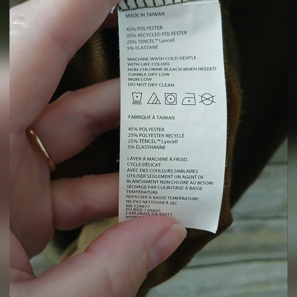 Prana Olive and Brown Knit Dress, Size S - Picture 8 of 11